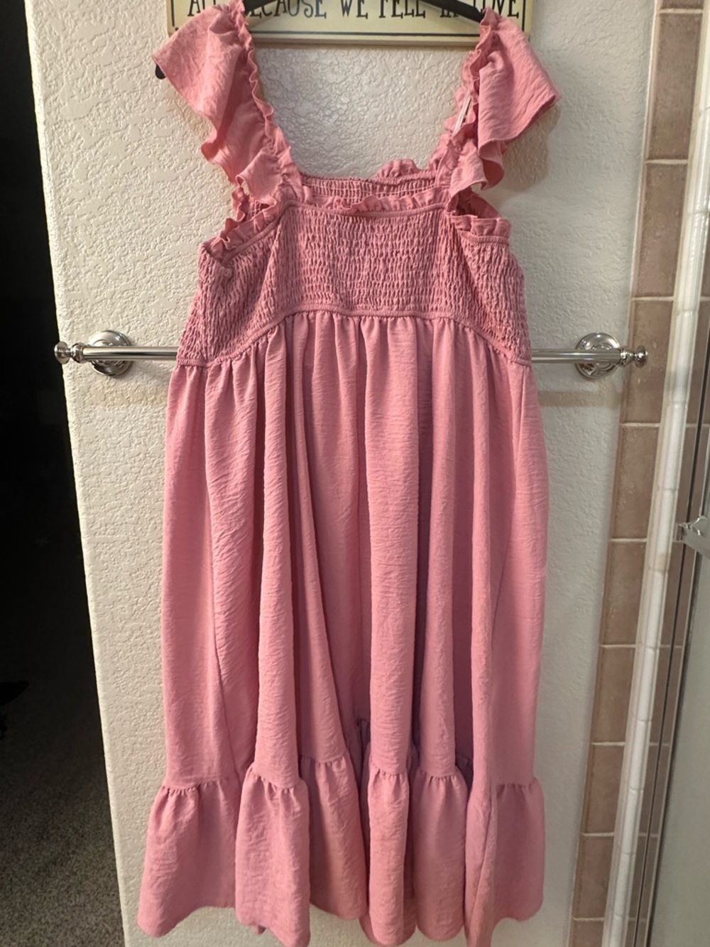 Pink Ruffled Maxi Dress - Picture 2 of 3